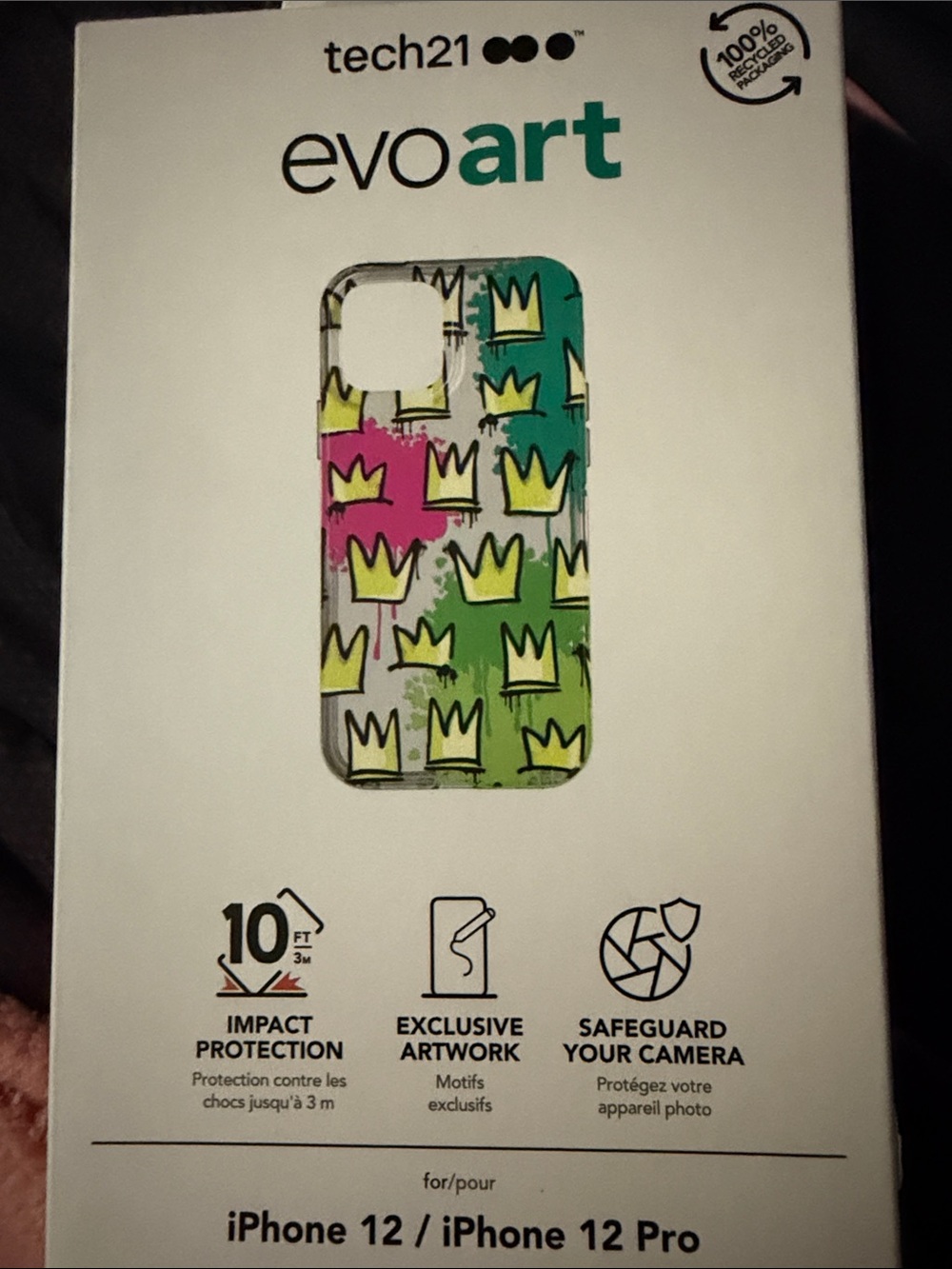 tech21 evoart Phone Case - Green, Pink, Yellow